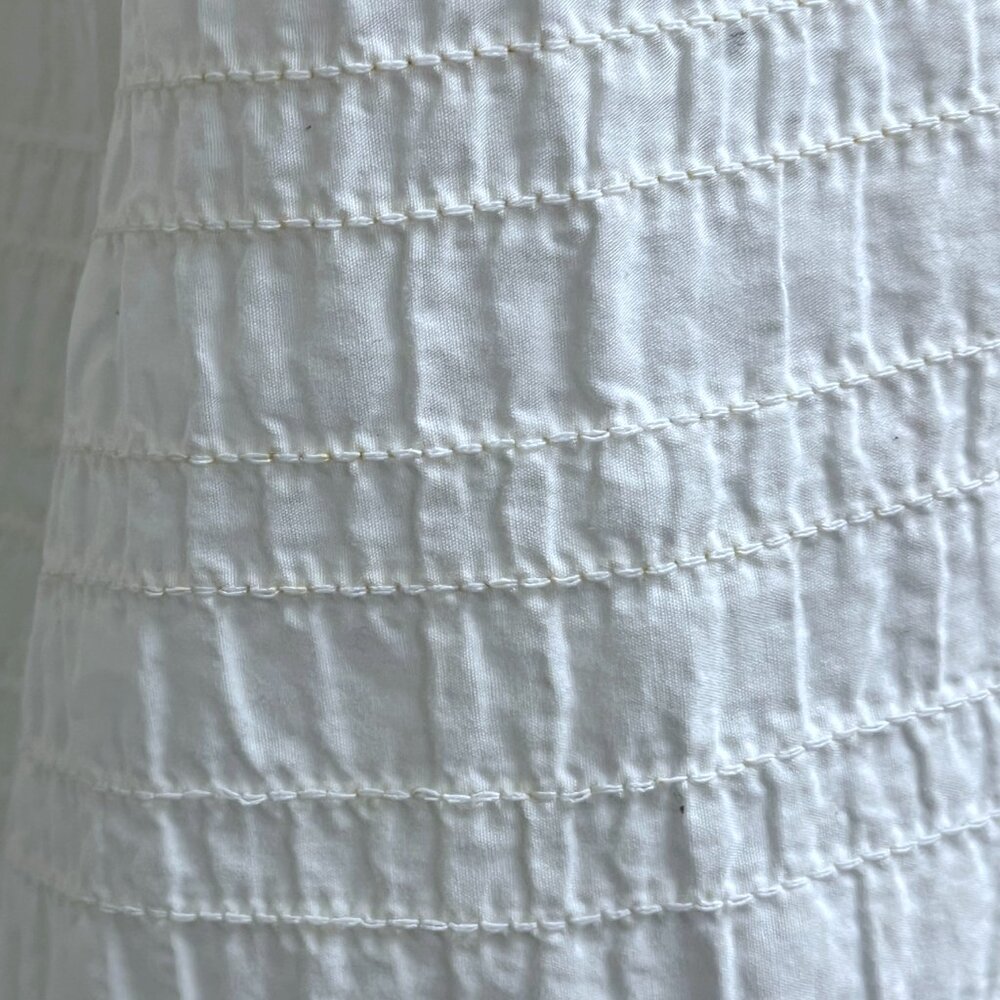 Anne Fontaine white shirt puckered long sleeve button front 3 L - Picture 5 of 7